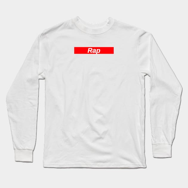 Rap // Red Box Logo Long Sleeve T-Shirt by FlexxxApparel